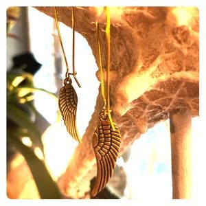 Handmade Gold toned Angel Wings Earrings.